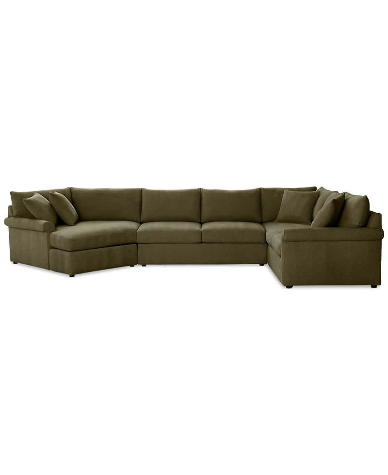 Closeout! Wrenley 170" 3-Pc. Fabric Sectional Cuddler Chaise Sofa, Created for Macy's