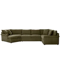Closeout! Wrenley 170" 3-Pc. Fabric Sectional Cuddler Chaise Sofa, Created for Macy's