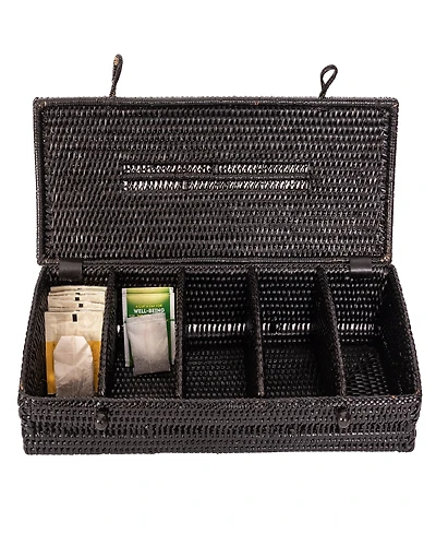 Artifacts Trading Company Rattan 5 Section Tea Box with Lid