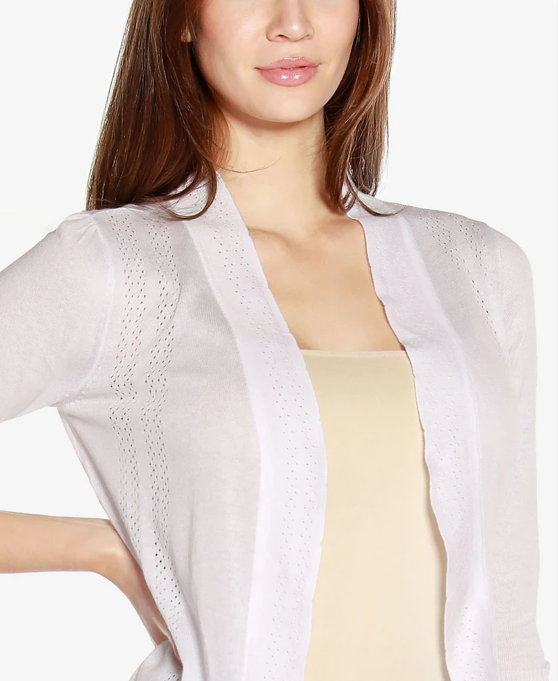 Belldini Women's 3/4 Sleeve Open Front Cardigan Sweater