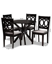 Sanne Modern and Contemporary Fabric Upholstered 5 Piece Dining Set