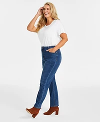 Style & Co Plus Size High-Rise Straight-Leg Jeans, Exclusively at Macy's