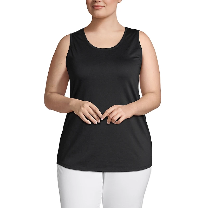 Lands' End Women's Plus Supima Cotton Tunic Tank Top
