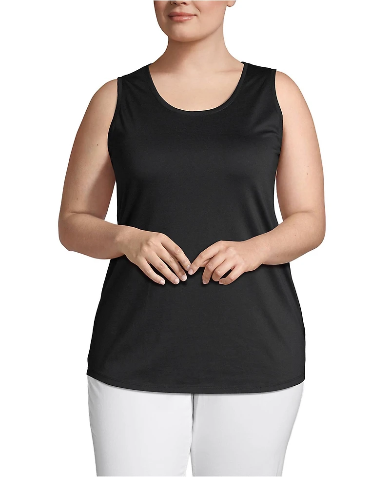 Lands' End Women's Plus Supima Cotton Tunic Tank Top