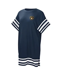 Women's Touch Navy Milwaukee Brewers Cascade T-shirt Dress