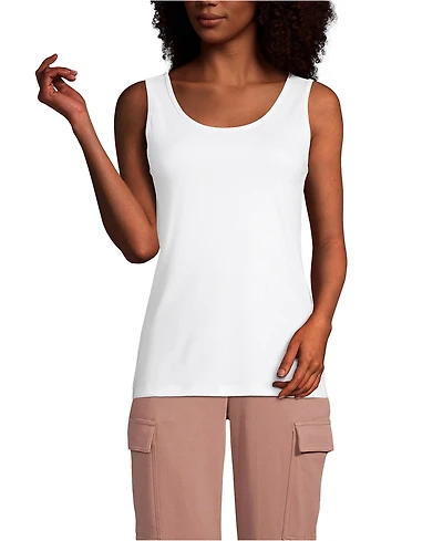 Lands' End Women's Tall Cotton Tank Top