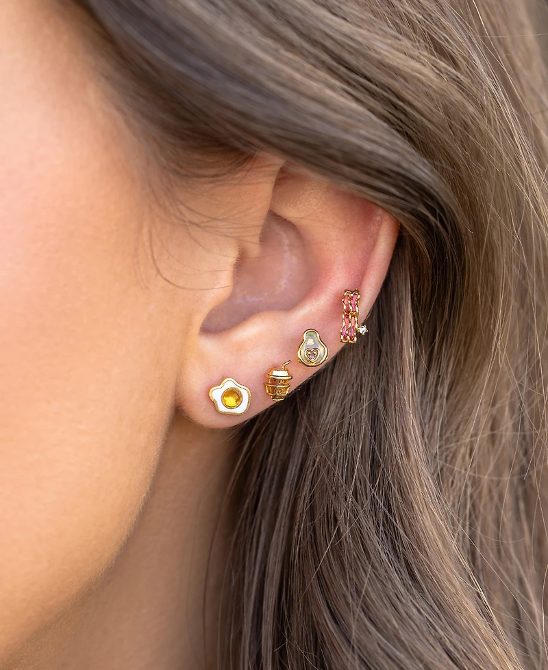 Girls Crew Crystal Multi-Color Thanks a Brunch Stud Earring Set