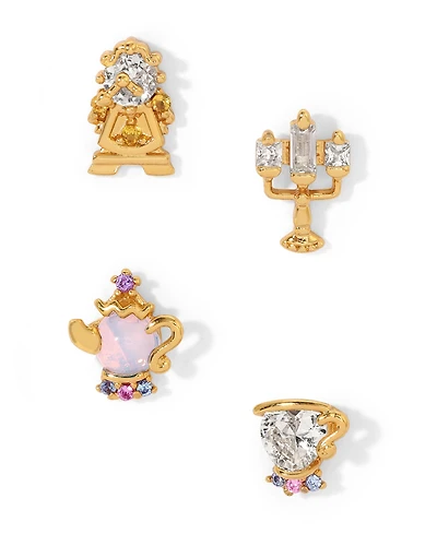 Girls Crew Crystal Multi-Color Disney Princess Be Our Guest Stud Earring Set
