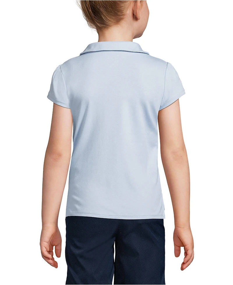 Lands' End Girls Short Sleeve Peter Pan Collar Polo Shirt