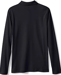 Lands' End Girls School Uniform Long Sleeve Feminine Fit Interlock Polo Shirt