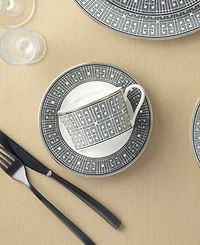 Noritake Infinity Graphite 4 Piece Saucer Set, Service for 4