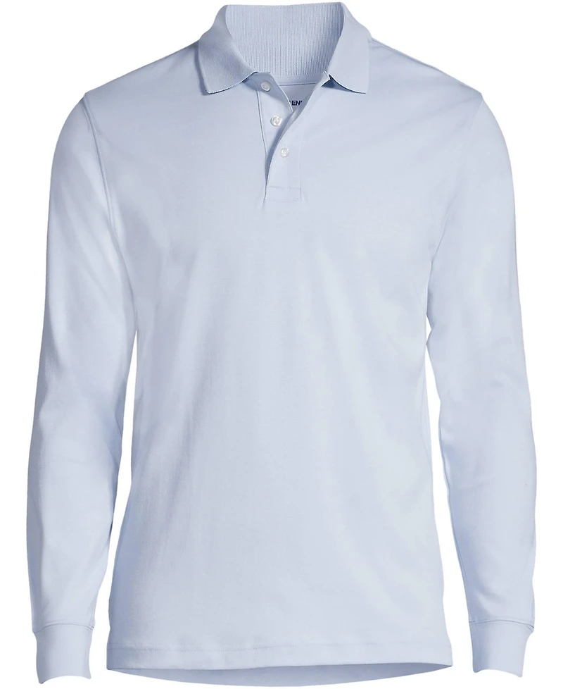 Lands' End Men's Long Sleeve Interlock Polo Shirt