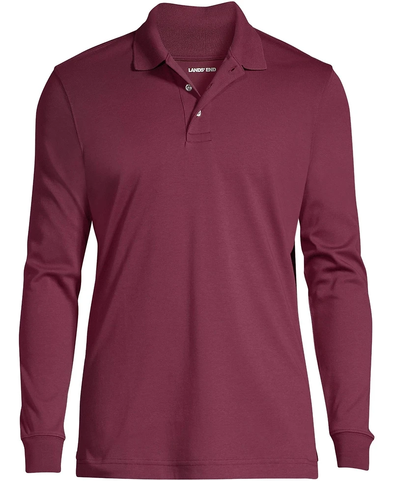 Lands' End Men's Long Sleeve Interlock Polo Shirt