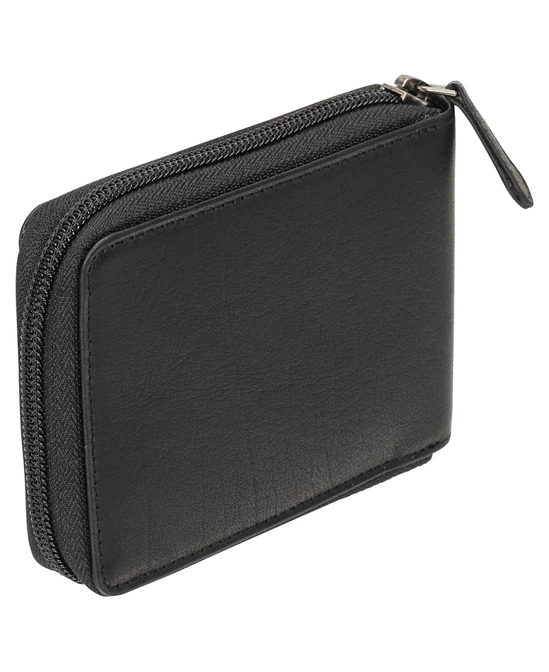 Mancini Men's Buffalo Rfid Secure Zippered Billfold Wallet with Removable Passcase