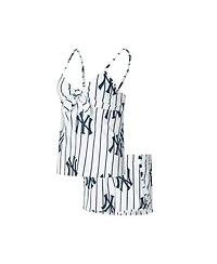 Women's Concepts Sport White New York Yankees Reel Allover Print Tank Top and Shorts Sleep Set
