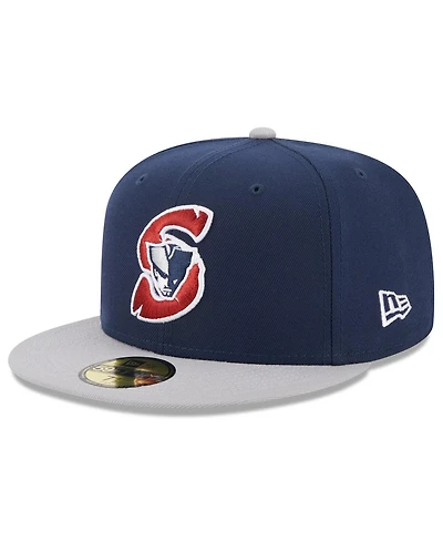Men's New Era Blue Somerset Patriots Authentic Collection Alternate Logo 59FIFTY Fitted Hat