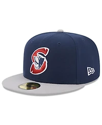 Men's New Era Blue Somerset Patriots Authentic Collection Alternate Logo 59FIFTY Fitted Hat