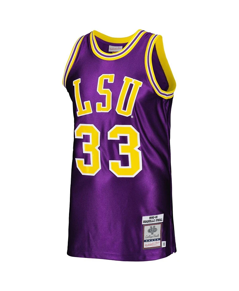 Men's Mitchell & Ness Shaquille O'Neal Purple Lsu Tigers Authentic Jersey