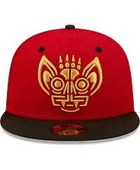 Men's New Era Red, Black Murcielagos De Louisville Copa La Diversion 59FIFTY Fitted Hat