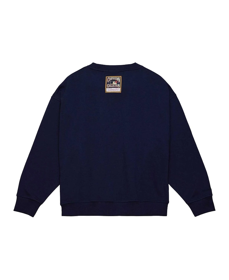 Women's Mitchell & Ness Navy Boston Red Sox Logo Lt 2.0 Pullover Sweatshirt