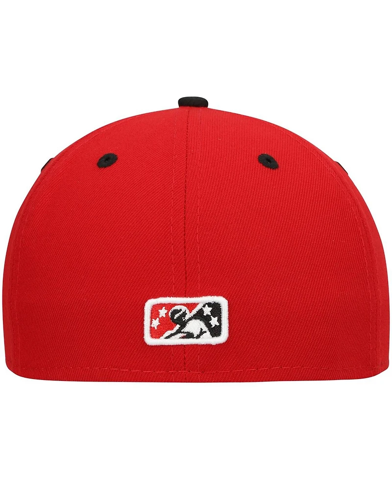 Men's New Era Red Rochester Red Wings Authentic Collection Road 59FIFTY Fitted Hat