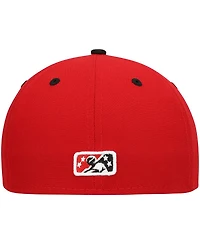 Men's New Era Red Rochester Red Wings Authentic Collection Road 59FIFTY Fitted Hat