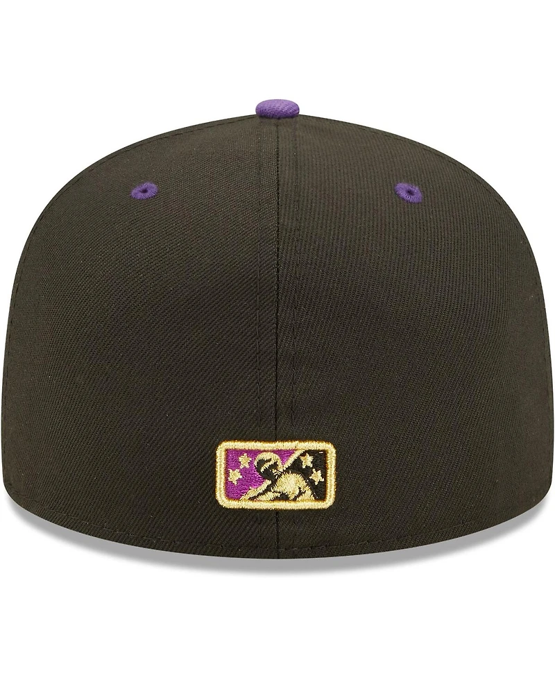 Men's New Era Black, Purple Lowriders De Fresno Copa La Diversion 59FIFTY Fitted Hat