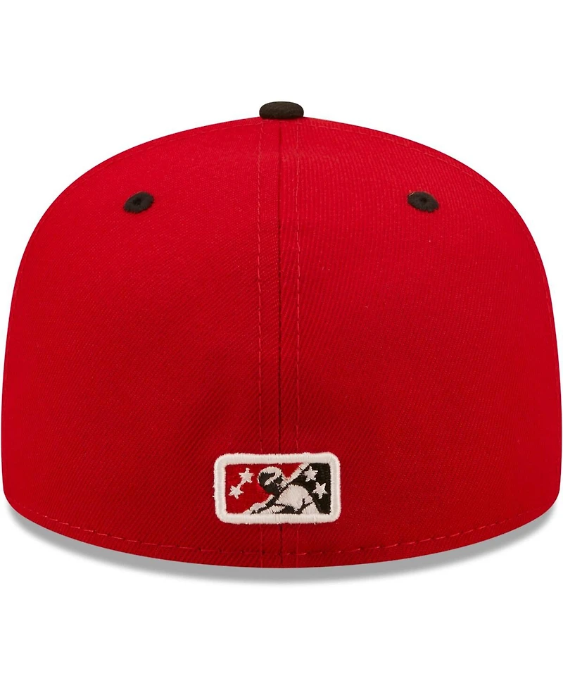 Men's New Era Red, Black Murcielagos De Louisville Copa La Diversion 59FIFTY Fitted Hat
