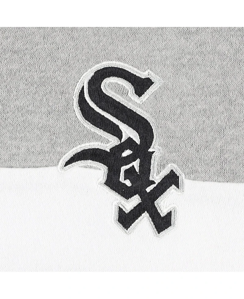 Women's New Era Heather Black Chicago White Sox Colorblock Full-Zip Hoodie Jacket