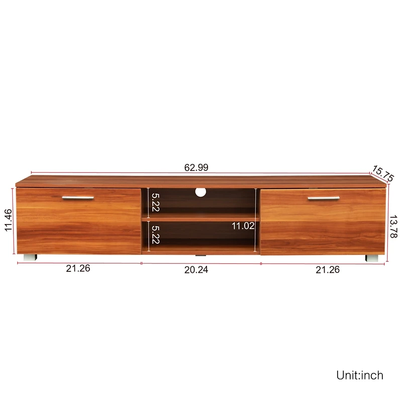 Streamdale Walnut Tv Stand 70" Entertainment Center