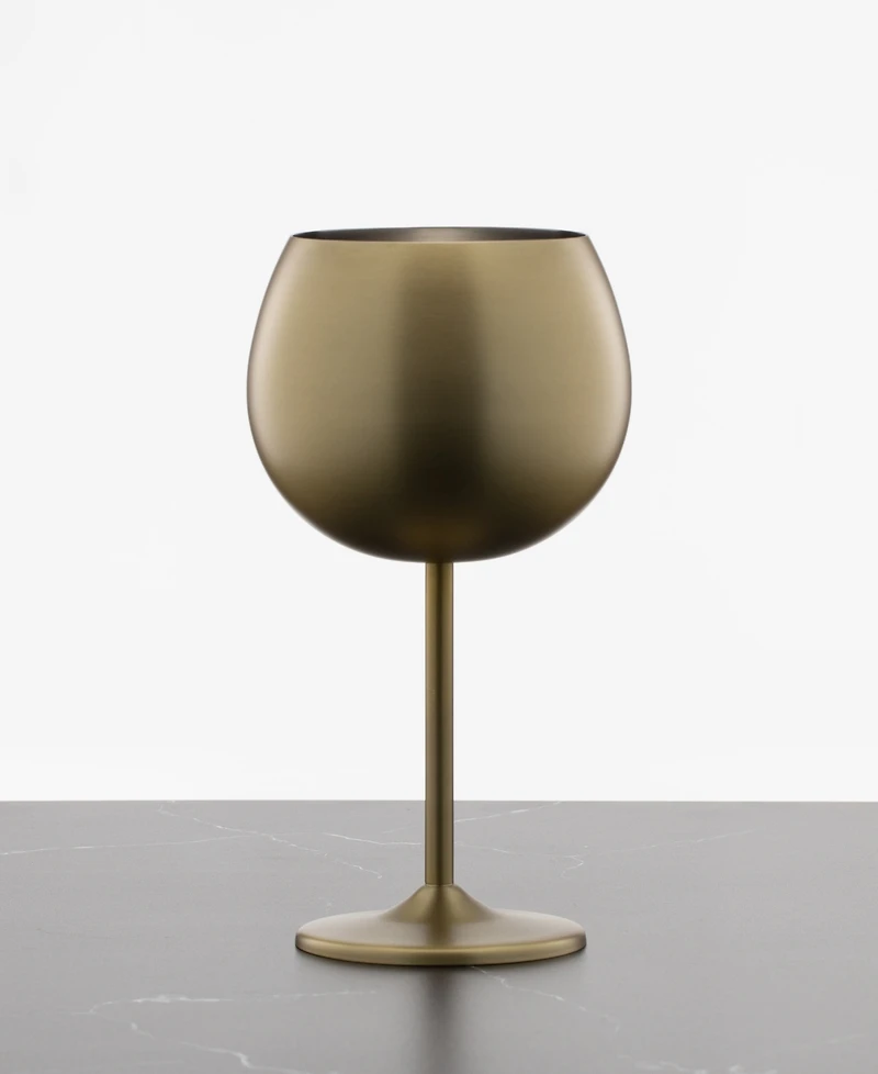 Cambridge 12 Oz Brushed Gold Stainless Steel Red Wine Glasses, Set of 4