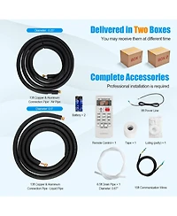 12000 Btu Mini Split Air Conditioner & Heater Ductless 17 SEER2 750 Sq. Ft