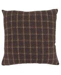 Saro Lifestyle Reindeer Plaid Decorative Pillow, 18" x 18"