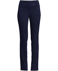 Lands' End Women's Starfish High Rise Knit Denim Straight Jeans