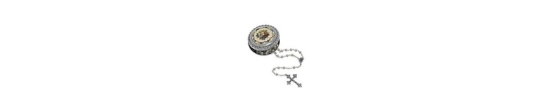 2028 Imitation Pearl Rosary With Floral Box