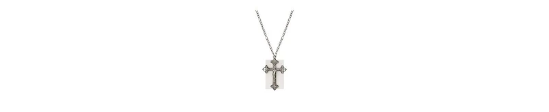 2028 Semi-precious Square Cross Necklace