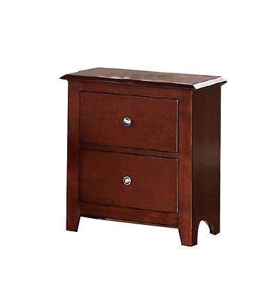 Streamdale Selma Nightstand With 2 Drawers Storage In Brown Finish