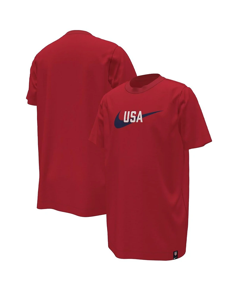 Big Boys and Girls Nike Red Usmnt Swoosh T-shirt