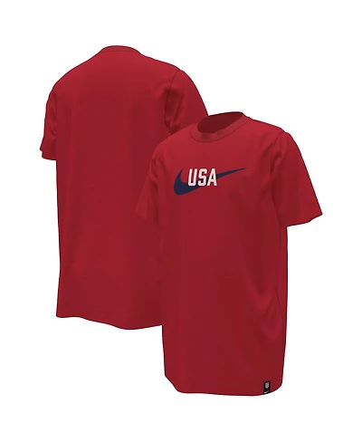 Big Boys and Girls Nike Red Usmnt Swoosh T-shirt