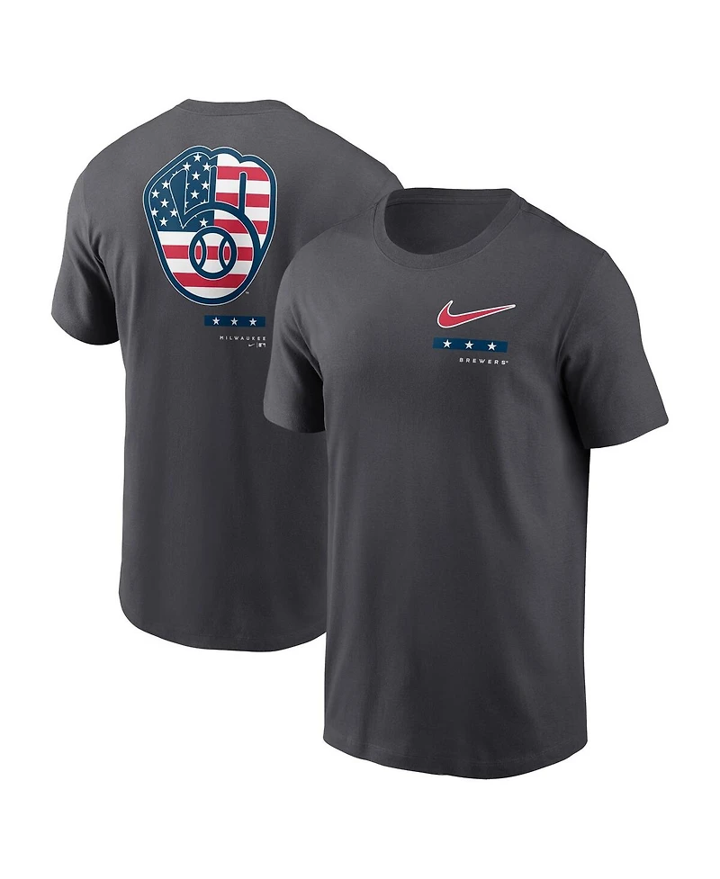 Men's Nike Anthracite Milwaukee Brewers Americana T-shirt