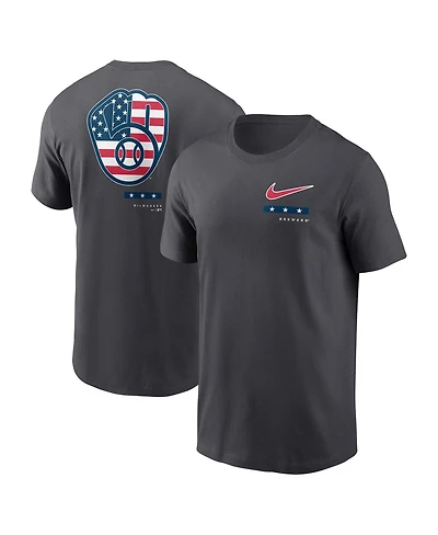 Men's Nike Anthracite Milwaukee Brewers Americana T-shirt