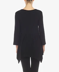 White Mark Women's Empire Waist Tunic Top