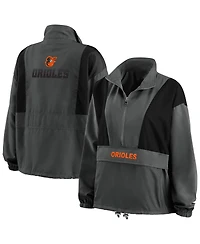 Women's Wear by Erin Andrews Charcoal Baltimore Orioles Packable Half-Zip Jacket