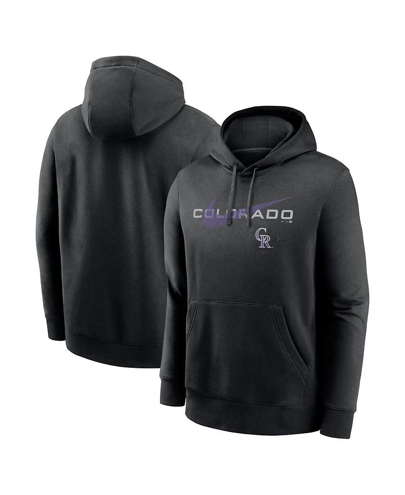 Men's Nike Black Colorado Rockies Swoosh NeighborHOOD Pullover Hoodie