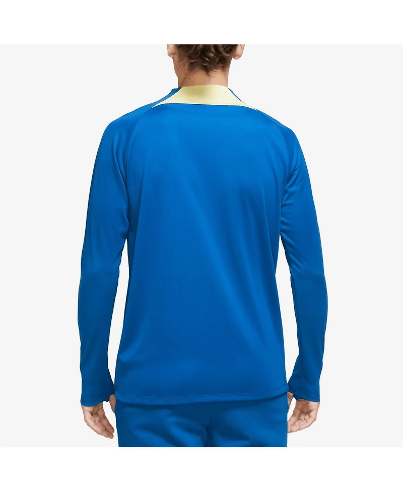 Men's Nike Blue Club America Academy Pro Drill Raglan Quarter-Zip Top