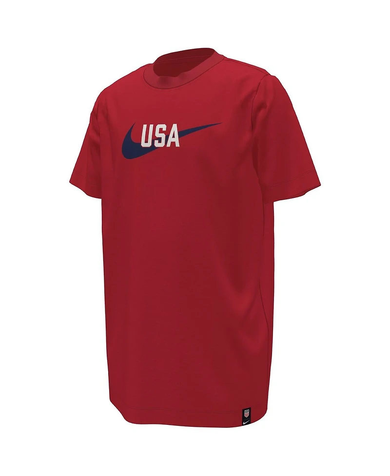 Big Boys and Girls Nike Red Usmnt Swoosh T-shirt