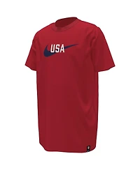Big Boys and Girls Nike Red Usmnt Swoosh T-shirt