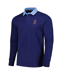 Men's adidas 2023 Player Navy New York City Fc Travel Long Sleeve Polo Shirt