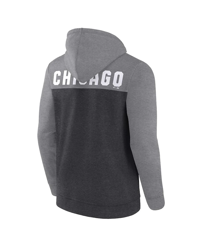 Men's Fanatics Heathered Charcoal, Gray Chicago White Sox Blown Away Full-Zip Hoodie