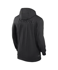 Men's Nike Black Miami Marlins Authentic Collection Travel Performance Full-Zip Hoodie